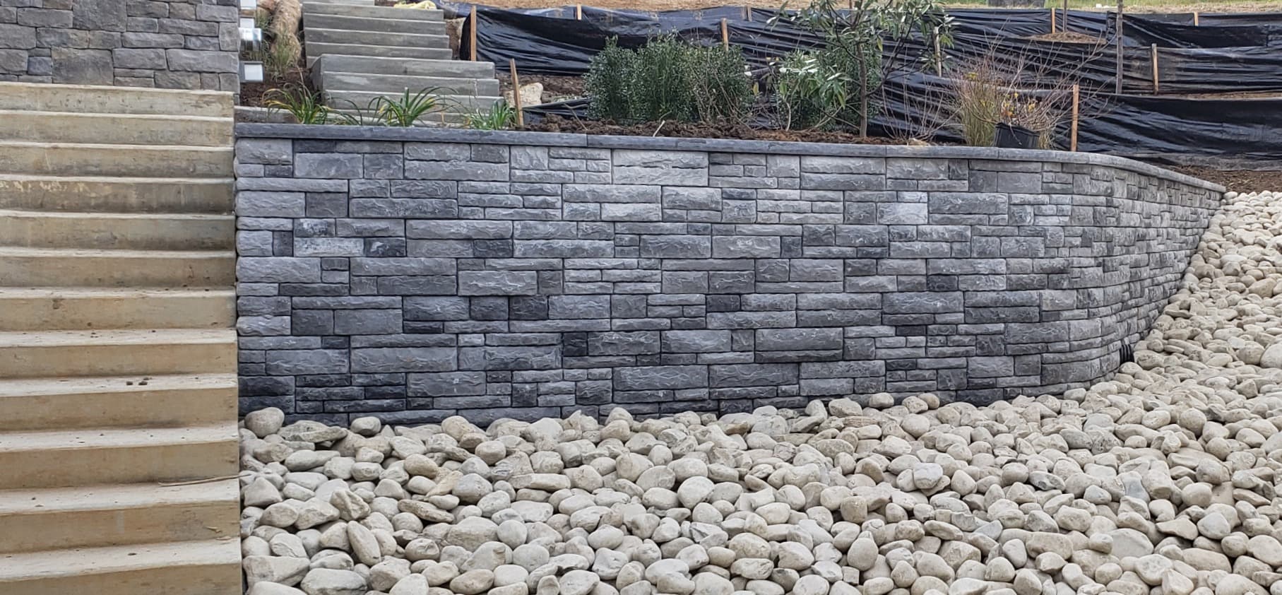 Pool Deck and Retaining Wall